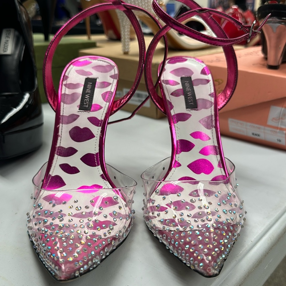 Pink and Crystal Heels